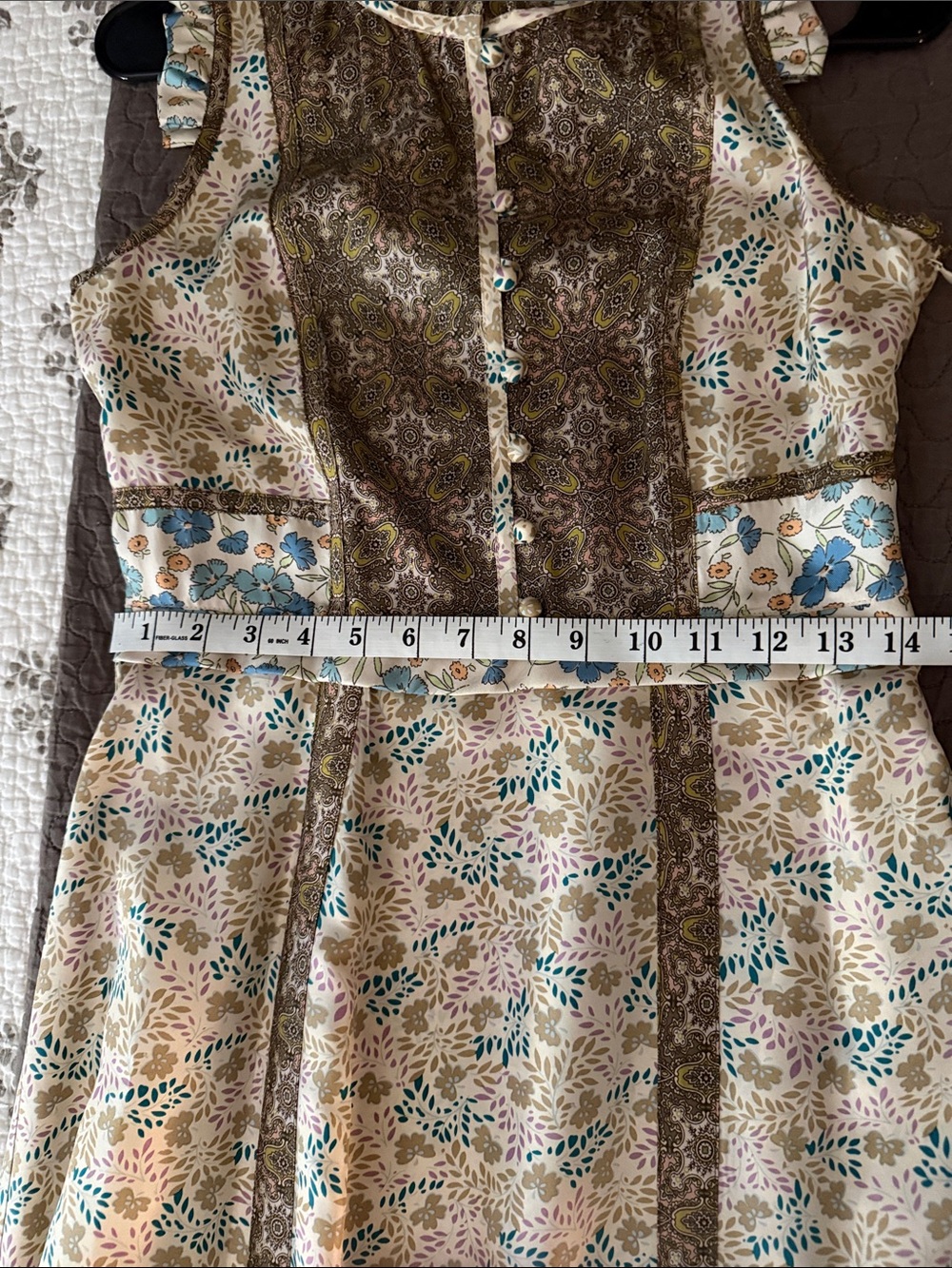Marc By Marc Jacobs Sleeveless Midi Dress in Brown, Cream and Blue NWOT - Picture 10 of 12